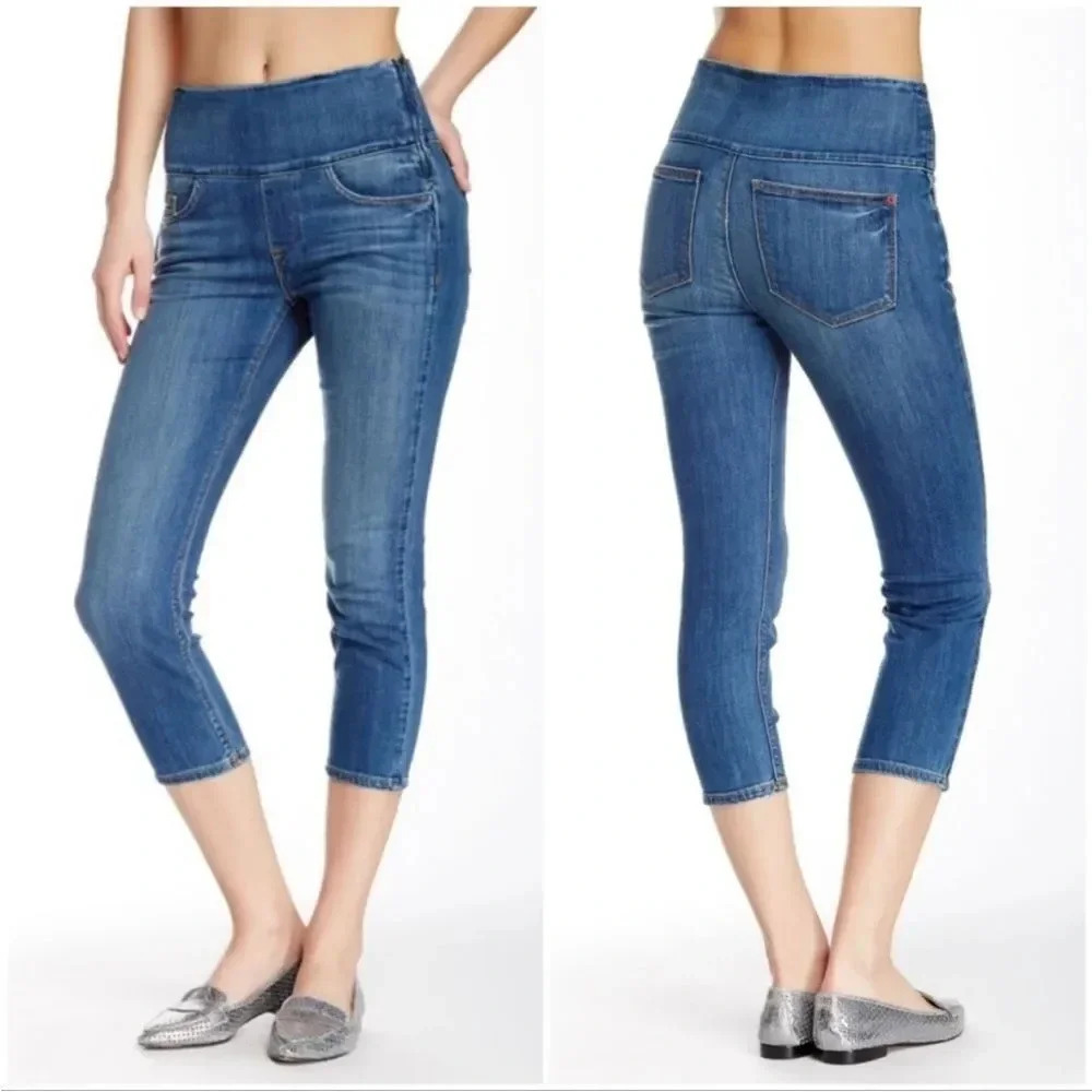 NWT SPANX Signature Capri Stretchy Elastic Waistband Women’s 27 Crop Jeans